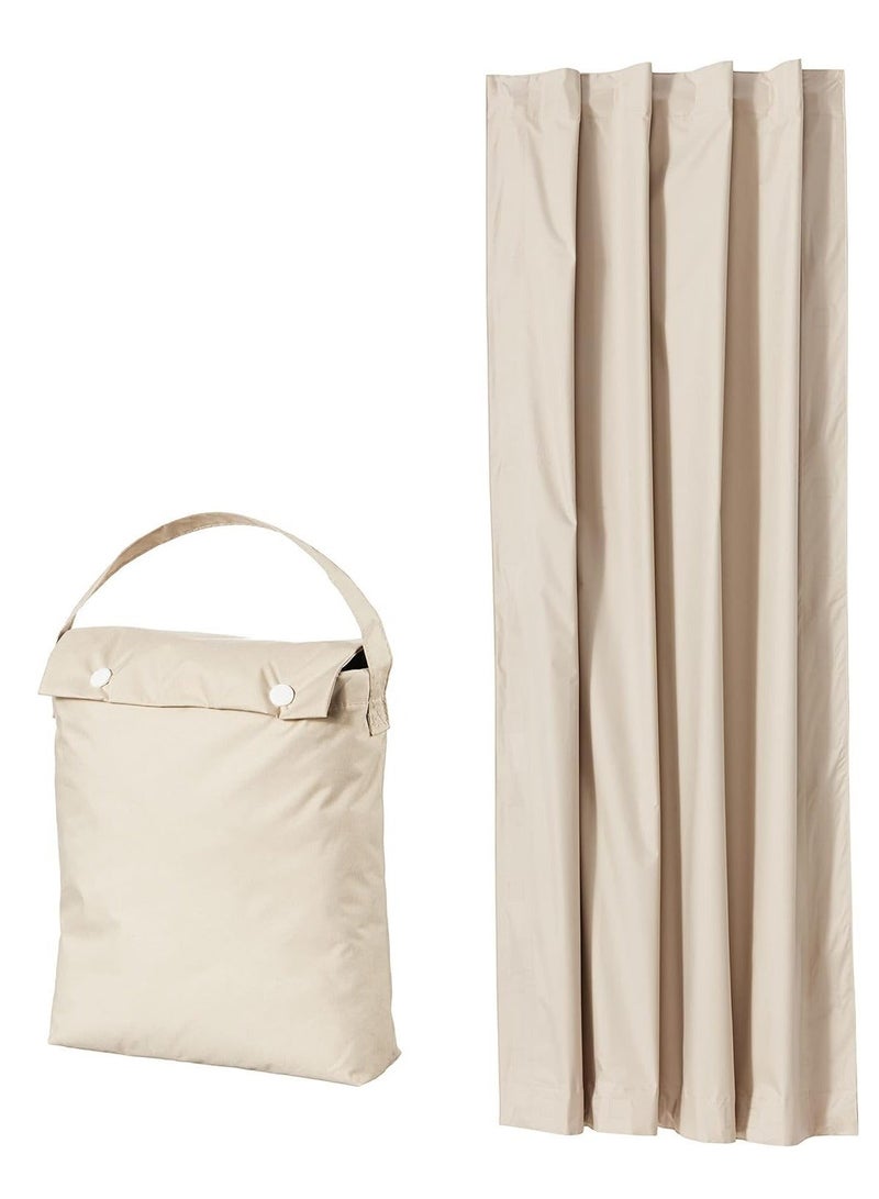 Blackout Curtain, Portable Window Blackout Curtain Shades With Suction Cups, Foldable No Drilling Curtain for Travel Home Beige, 130 x 200 cm - Image 1