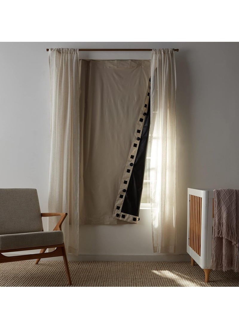 Blackout Curtain, Portable Window Blackout Curtain Shades With Suction Cups, Foldable No Drilling Curtain for Travel Home Beige, 130 x 200 cm - Image 4