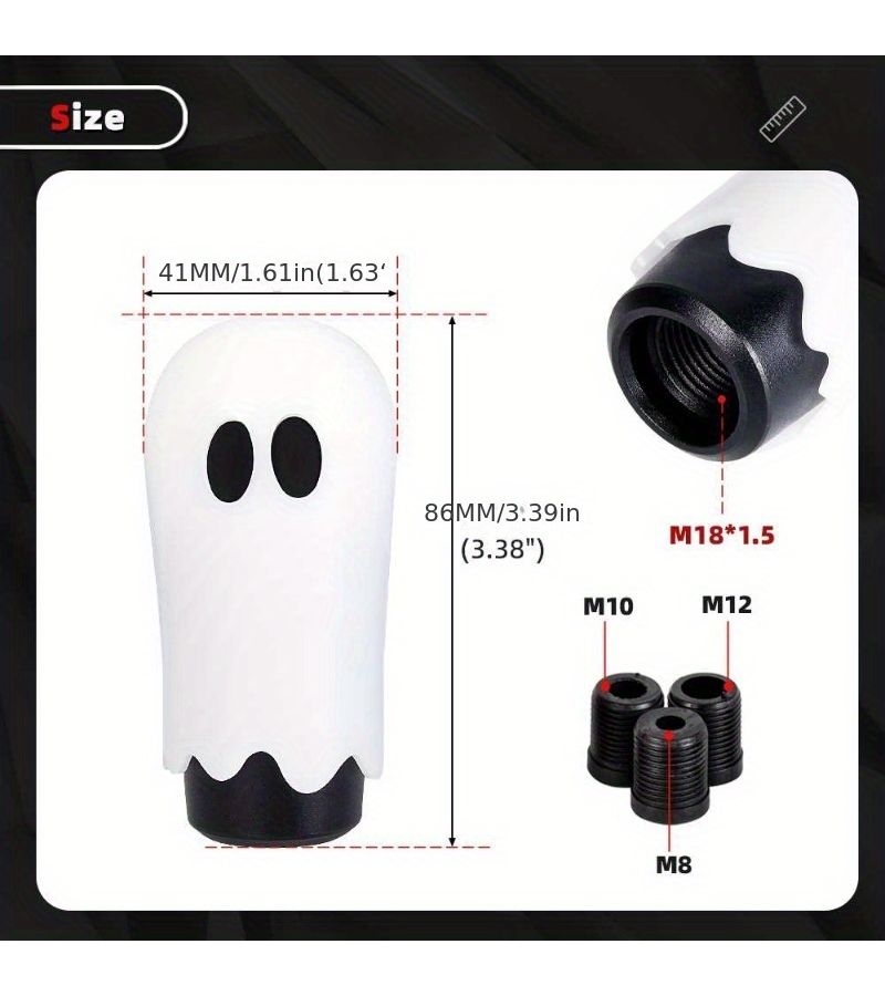 New JDM Gear Shift Knob White Halloween Expression Car Interior Shift Lever Accessory - Image 2