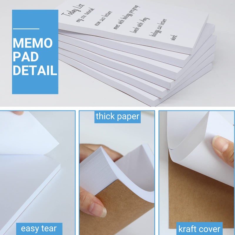 zmybcpack 10 Pack Memo Pads 5.5x8.5 Inch, White Note Pads -Scratch Pads - Writing pads, 100 Sheets Each Pad - Image 3