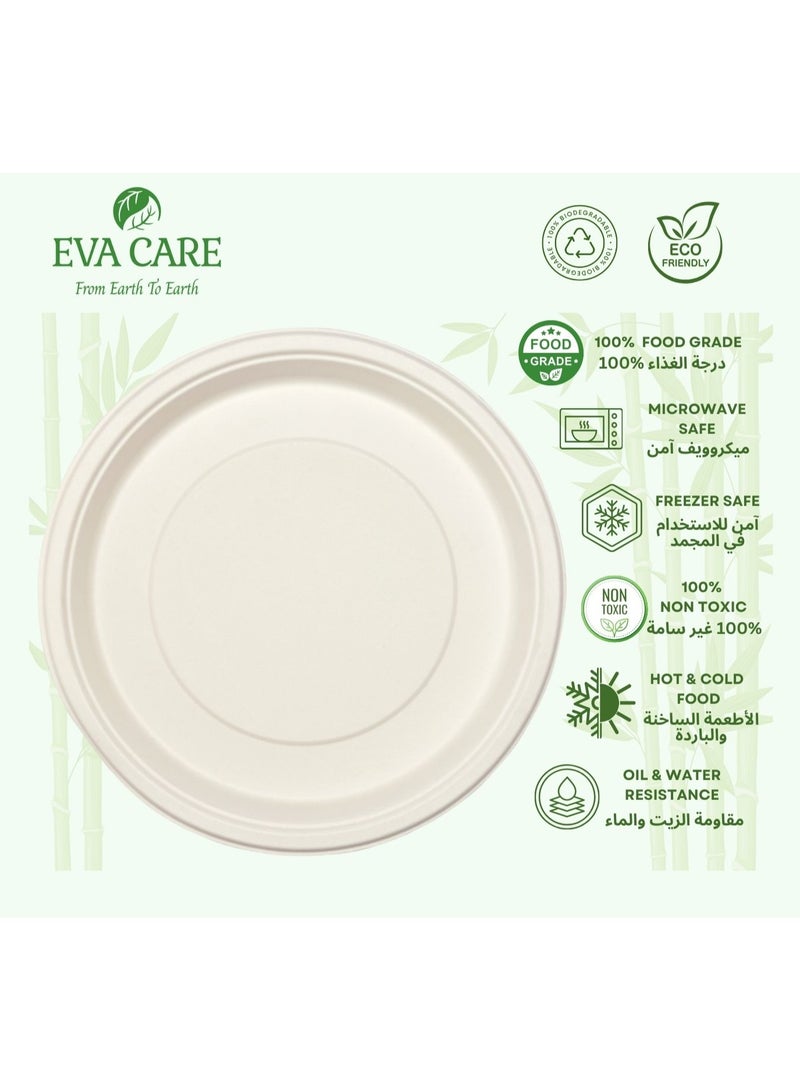 Eva Care 11" ROUND DISPOSABLE PLATE (BIODEGRADABLE, PACK OF 50) - Image 1