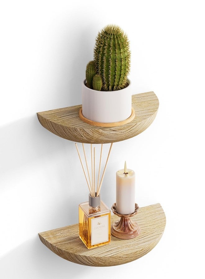QsQueen Solid Wood Half Round Floating Wall Shelves | Elegant Floating Shelves, Elevate Your Space. Perfect for Living Rooms, Bathrooms, Bedrooms, Offices, Children's Rooms - Image 1