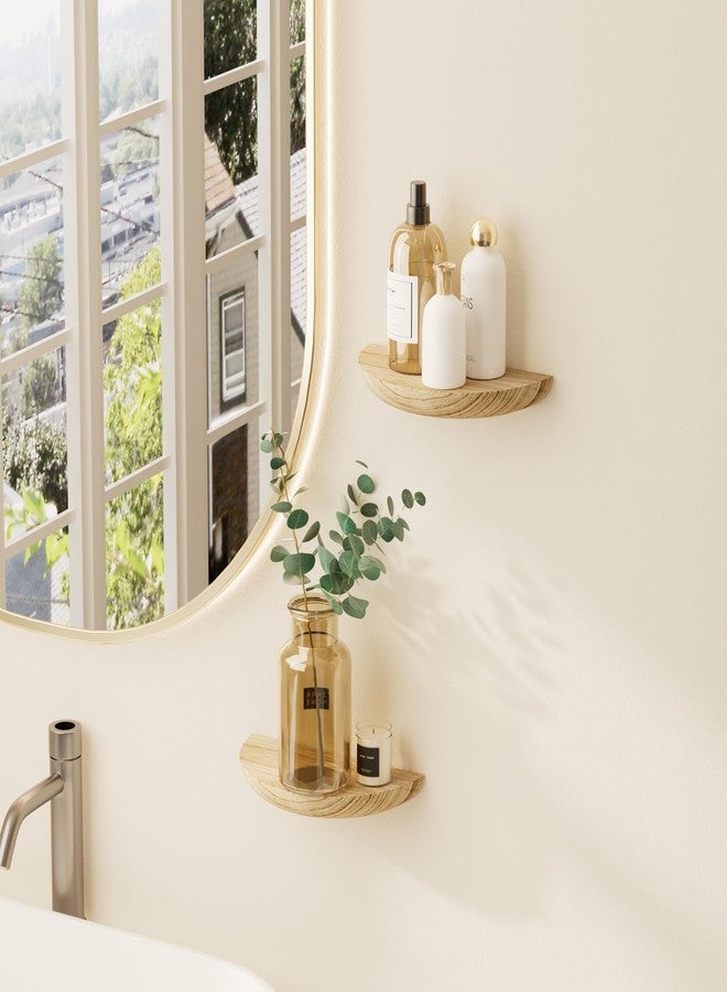 QsQueen Solid Wood Half Round Floating Wall Shelves | Elegant Floating Shelves, Elevate Your Space. Perfect for Living Rooms, Bathrooms, Bedrooms, Offices, Children's Rooms - Image 3