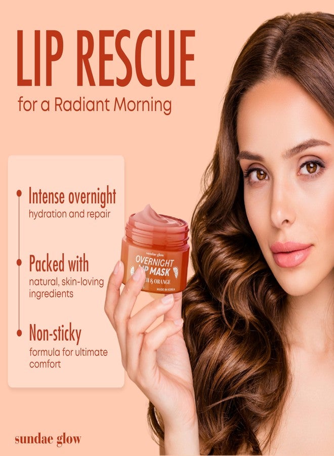 Sundae Glow قناع الشفاه "صنداي جلو" بالخوخ والبرتقال - ترطيب، إصلاح الشفاه الجافة والمتشققة وتنعيمها - مُختَبَر من قِبَل أطباء الجلدية، عناية كورية بالشفاه - 95% طبيعي، جمال نظيف، خالٍ من القسوة - عبوة واحدة - Image 2