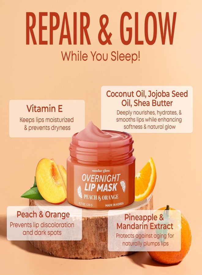 Sundae Glow قناع الشفاه "صنداي جلو" بالخوخ والبرتقال - ترطيب، إصلاح الشفاه الجافة والمتشققة وتنعيمها - مُختَبَر من قِبَل أطباء الجلدية، عناية كورية بالشفاه - 95% طبيعي، جمال نظيف، خالٍ من القسوة - عبوة واحدة - Image 4