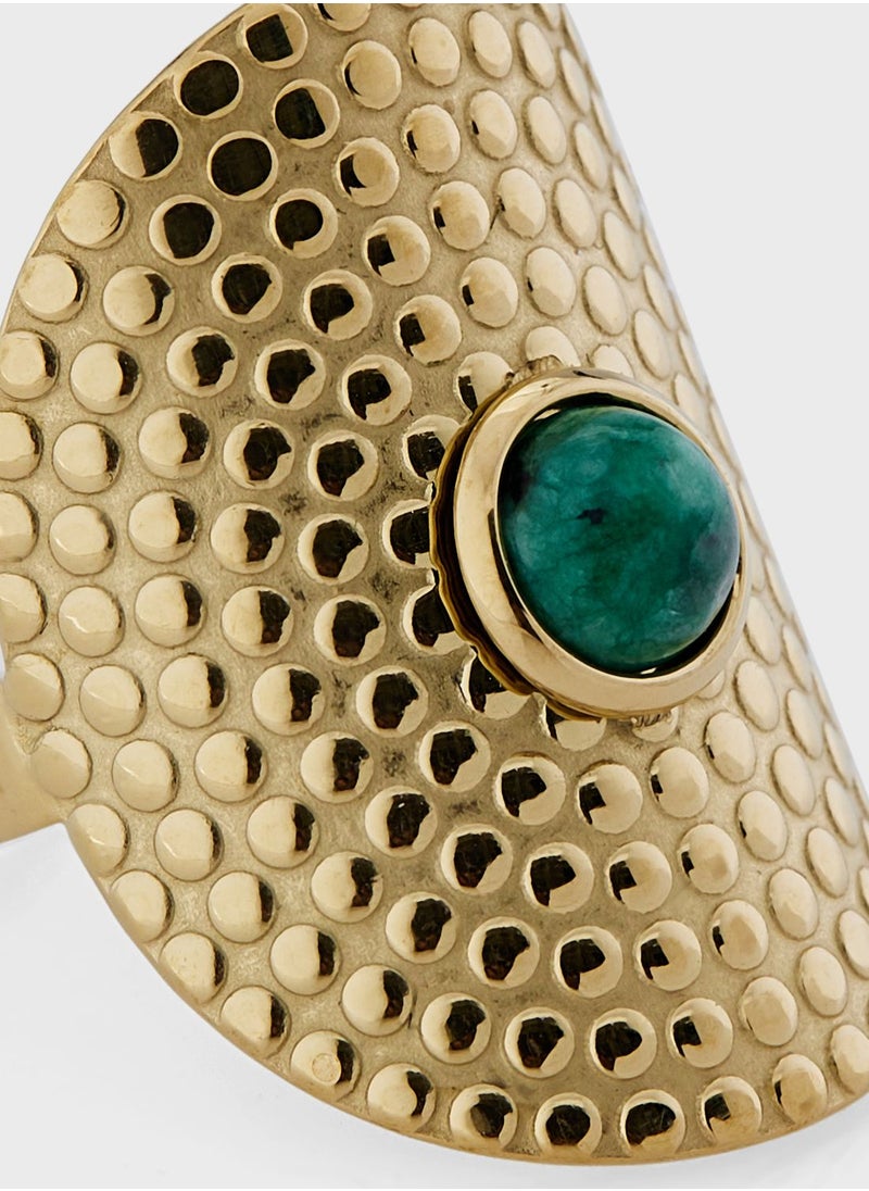 Lady Mauve EMERY CIRCLE PATTERN NATURAL STONE RING  - Image 3