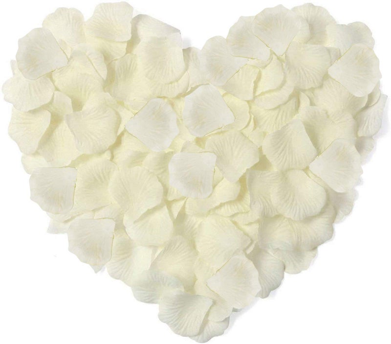 HONGCI 1000pcs Silk Ivory Rose Petals for BedroomRomantic Artificial Rose PetalsFake Flower Petals Fake Rose Petals Confetti for WeddingBathBedParty BirthdayValentines Day Table Decorations