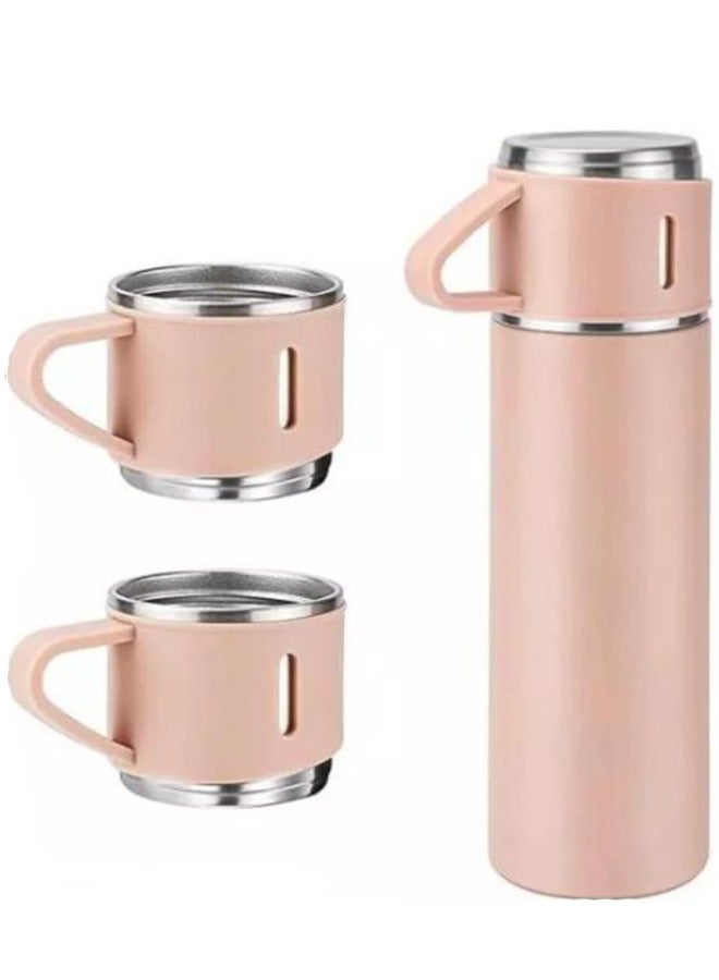Vacuum Thermal Bottle Flask 500ml Set Double Layer 3 cups