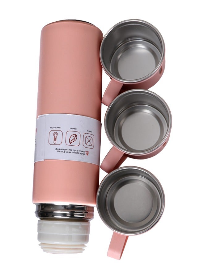 Vacuum Thermal Bottle Flask 500ml Set Double Layer 3 cups