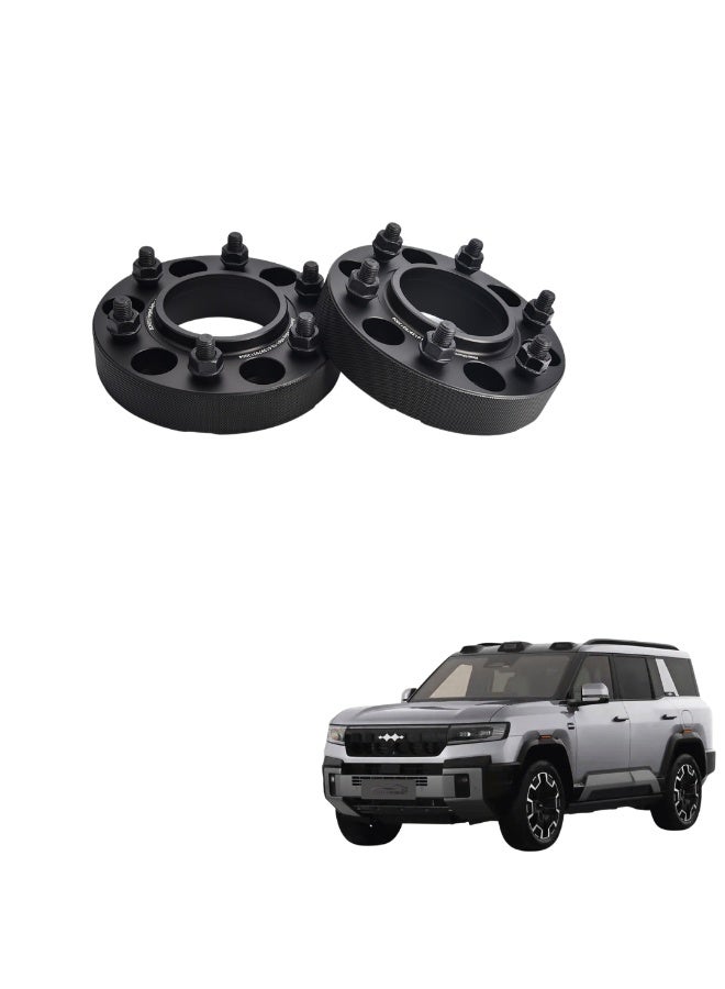 MOTOR FIT 25mm Wheel Spacers for Leopard 8 2024+ (Set of 2) | 6x139.7 Hubcentric Forged 6061-T6  Aluminum Spacer Kit | M14x1.5 Studs | Hard Anodized Black - Image 1