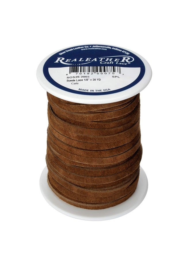 Realeather Silver Creek Leather Co Realeather SOS25-2003 Suede Leather Lace for Crafts and Jewelry Making, 0.125" x 25', Dark Brown, 1-Spool - Image 1