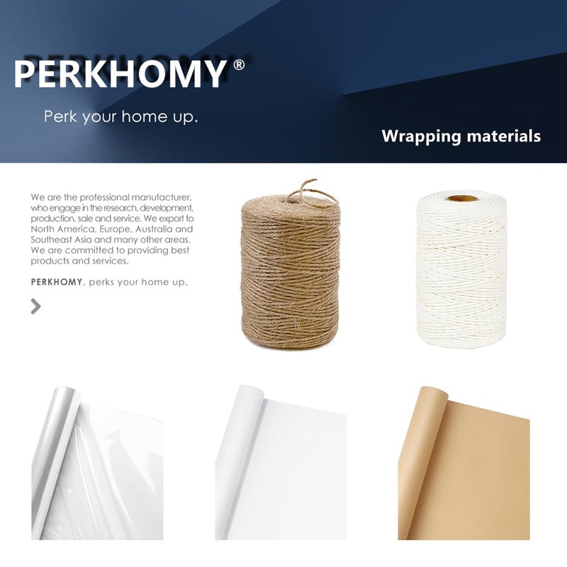 PH PERKHOMY PerkHomy Brown Kraft Paper Roll 17.5" x 1,200" (100') for Gift Wrapping Bulletin Board Craft Art Bouquet Flower Packing Moving Shipping Floor Covering Table 70GSM 50LB (Brown, 17.5" x 100') - Image 3