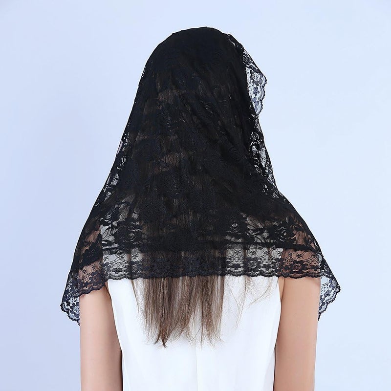 TREORSI Lace Mantilla Catholic Chapel Veil Head Covering for Church Latin Mass - Image 4