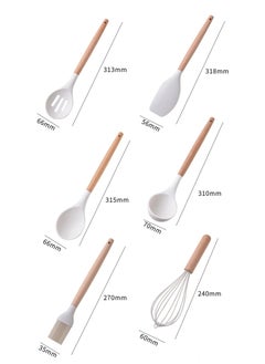 Reko 19 pcs Silicone Kitchen Spatula Set Cooking Utensil Set Non-Stick & Non-Toxic Cooking Tools,Kitchen Tools, Silicone Cooking Utensils, Includes Tongs, Spatula, Turner, Ladle, and More (White)  - Image 4