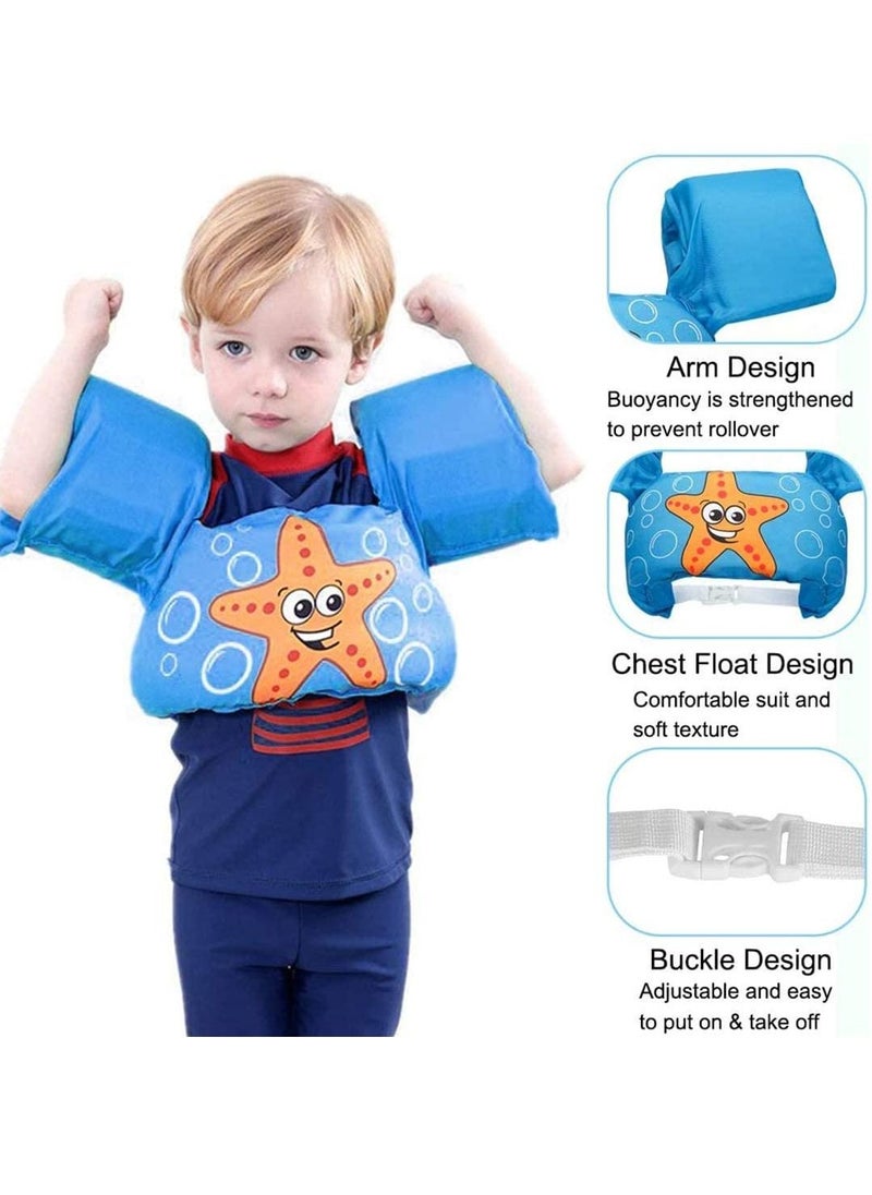 Excefore Swimming Armbands Float Vest Kids for Girls and Boys (BLUE)  - Image 2