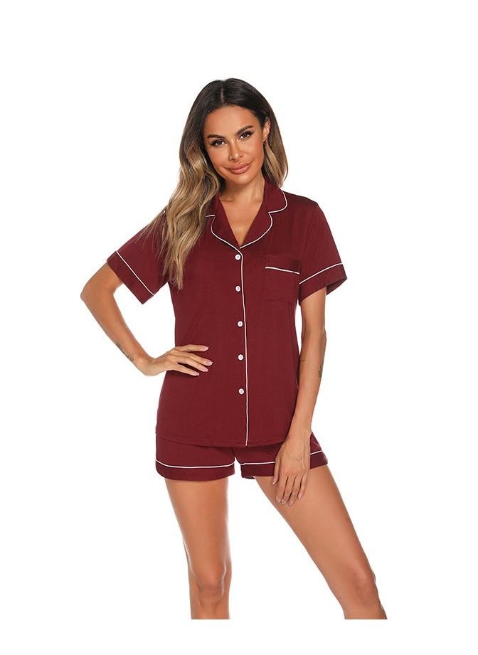 Loquat Women's Summer New Short Sleeve Shorts Comfortable Home Clothes Pajamas Set Sleepsuit  - Image 2