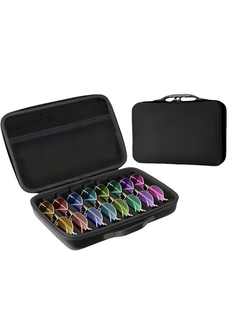 حامل نظارات متعدد الاستخدامات بسبع فتحات | منظم سفر مع حزام حمل وجيب شبكي | لتخزين النظارات والنظارات الشمسية - Image 5