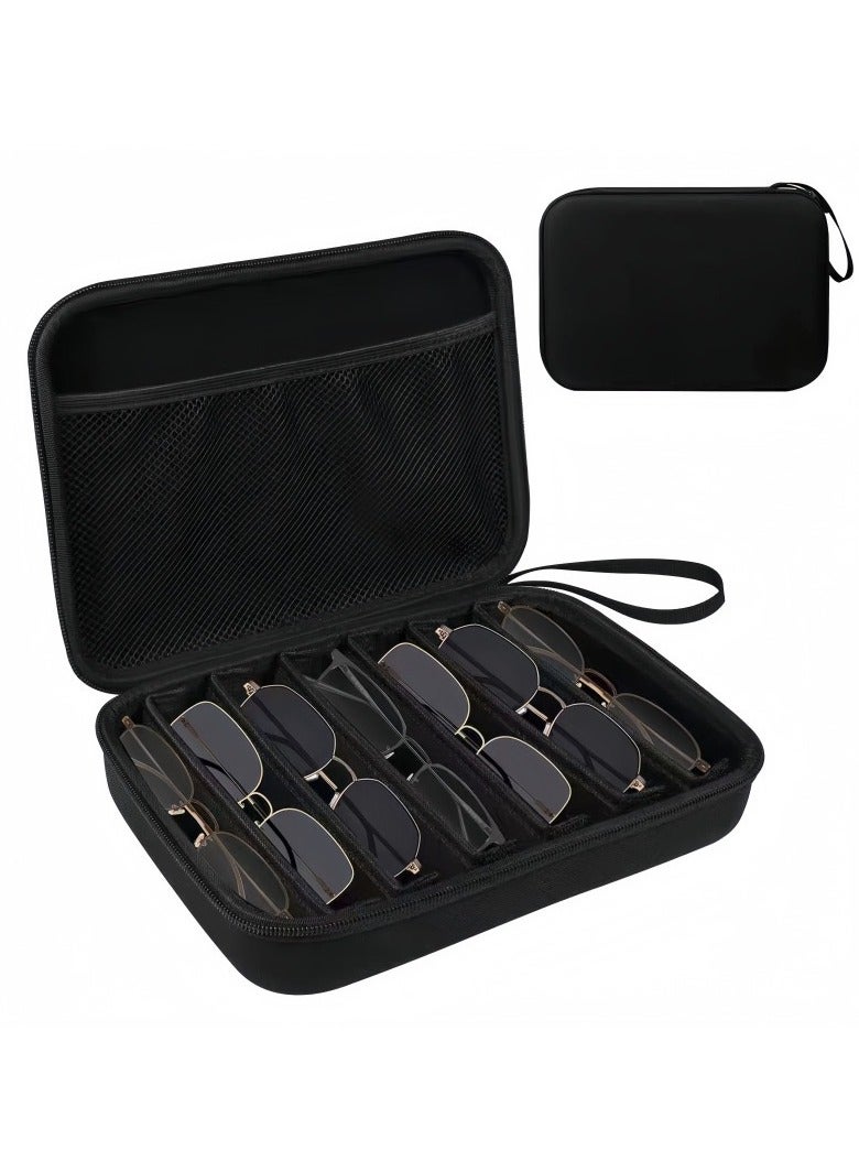 حامل نظارات متعدد الاستخدامات بسبع فتحات | منظم سفر مع حزام حمل وجيب شبكي | لتخزين النظارات والنظارات الشمسية - Image 1