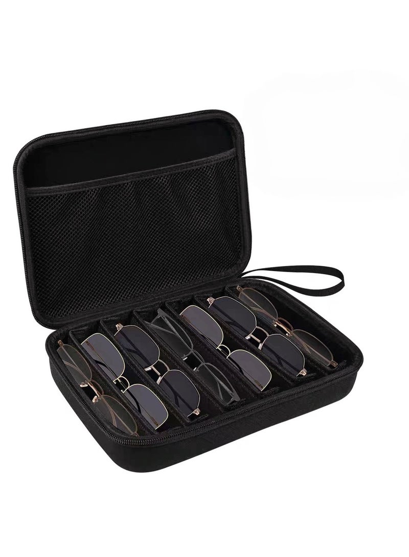 حامل نظارات متعدد الاستخدامات بسبع فتحات | منظم سفر مع حزام حمل وجيب شبكي | لتخزين النظارات والنظارات الشمسية - Image 4