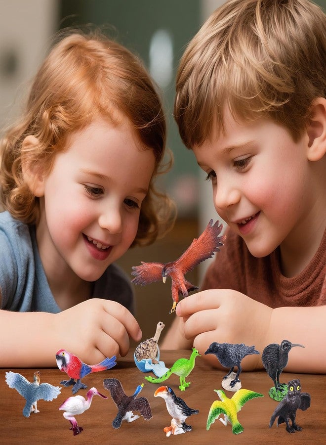 SIENON 23Pcs Bird Figurines Set, Assorted Bird Wildlife School Project with Nest, Raven, Kiwi, Ostrich, Macaw, Golden Eagle Toy Figures for Kids Educational Birthday Cake Décor Garden Accessories - Image 3