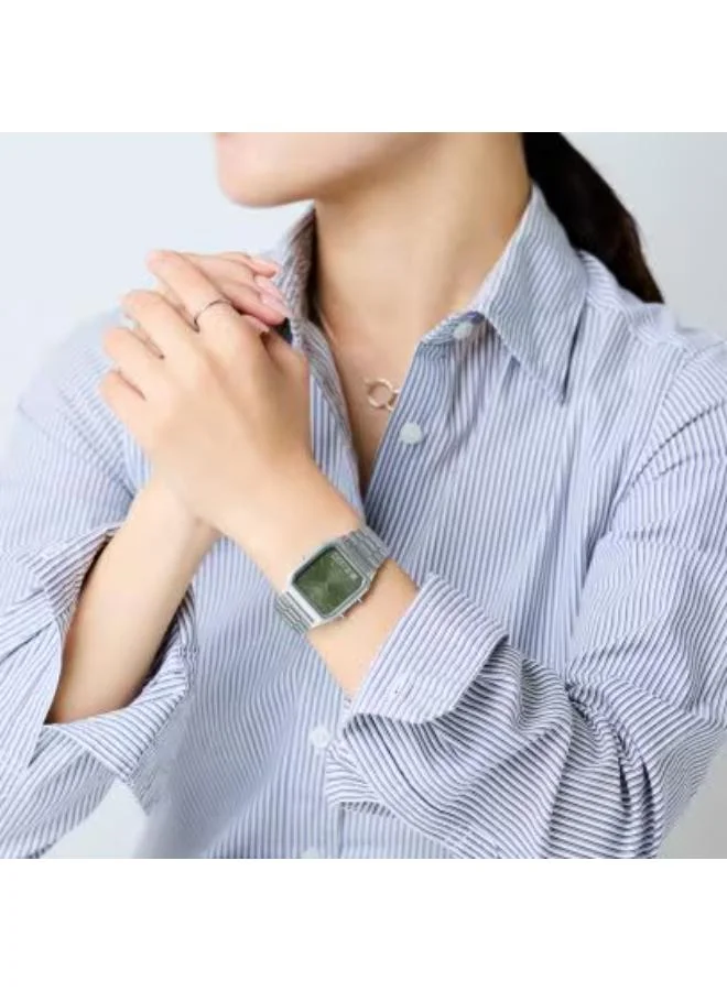 كاسيو Unisex Analog-Digital Display Watch With Silver Stainless Steel Strap - AQ-230A-3AMQYDF