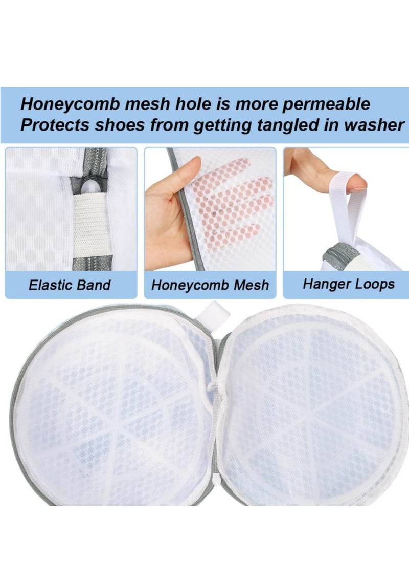 Oasisgalore - 2-Pack Honeycomb Mesh Shoe Washing Bags with Zipper, for Sneakers, Socks,Toys - Travel Laundry Bag. - Image 1