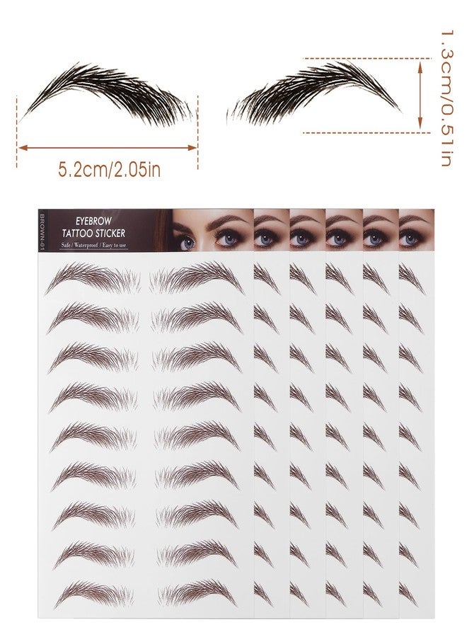 Sibba 4D Hair-Like Eyebrow Tattoos Stickers 6 Sheets Brown Waterproof Temporary Brow Colors Transfers Sticker Peel Off for Eye Makeup Supplies Grooming Shaping Women Girls - Image 4