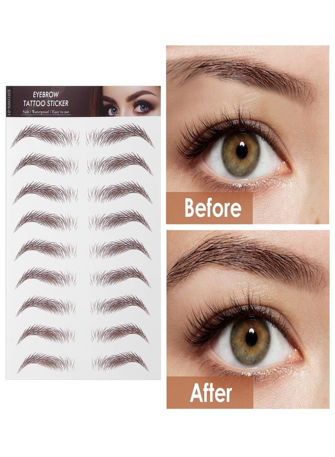 Sibba 4D Hair-Like Eyebrow Tattoos Stickers 6 Sheets Brown Waterproof Temporary Brow Colors Transfers Sticker Peel Off for Eye Makeup Supplies Grooming Shaping Women Girls - Image 5