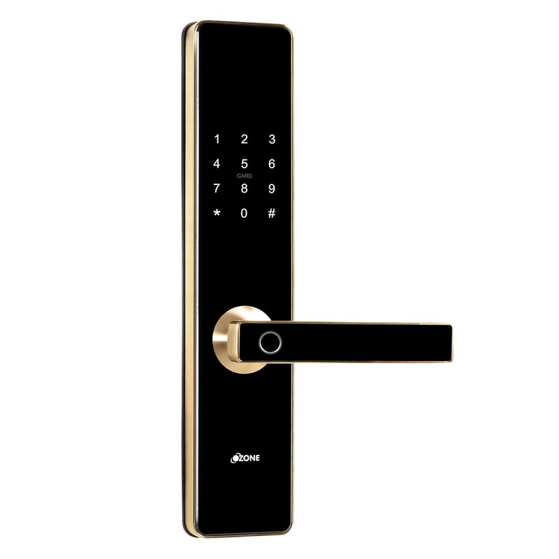 Ozone Ozone Smart Door Locks Main Door Locks for Home Fingerprint Lock Metal Handle OTP via Mobile App RFID Card Digital Door Locks for Main Door Electronic Lock Black 24 Months Warranty  - Image 1