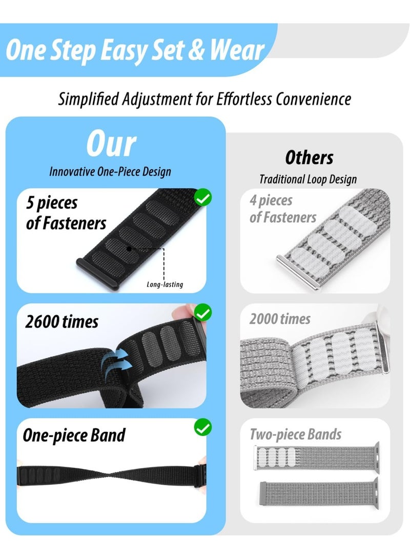 Nylon Loop Sport Band Compatible with Apple Watch Bands 38mm 40mm 41mm 42mm for Women Men, iWatch Wrist Straps for Se, Series 11 10 9 8 7, Breathable, Soft Band Ideal for Outdoor - Image 3