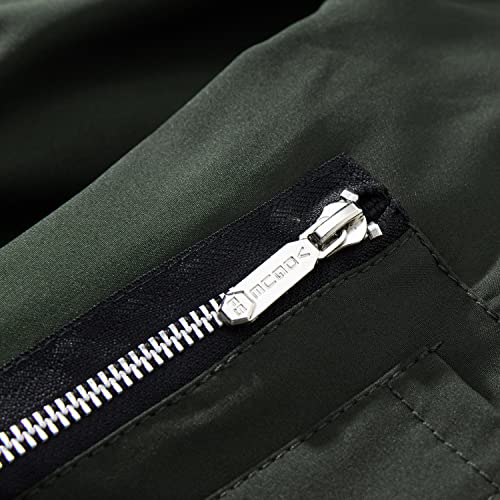 URBANFIND Men's Slim Fit Lightweight Sportswear Jacket Casual Bomber Jacket US 2XL Army Green - Image 4