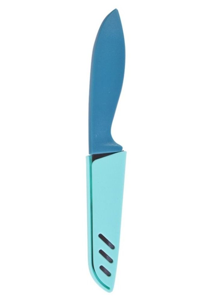 Fissman Utility Vegetable And Fruit Knife With Sheath Blue Green 10cm