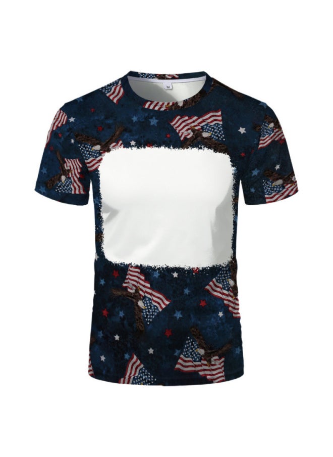Summer American Style Custom Blank Crewneck T-shirt Polyester Sublimation Heat Transfer T-shirt US Size-Color:TSM08769US-Size:2XL