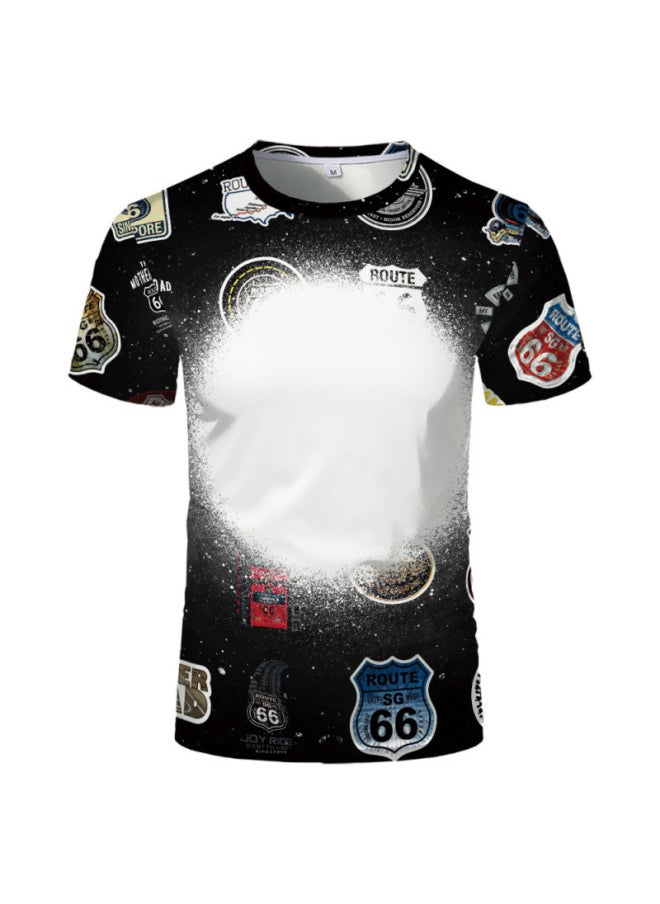 Summer American Style Custom Blank Crewneck T-shirt Polyester Sublimation Heat Transfer T-shirt US Size-Color:TSM08769US-Size:2XL