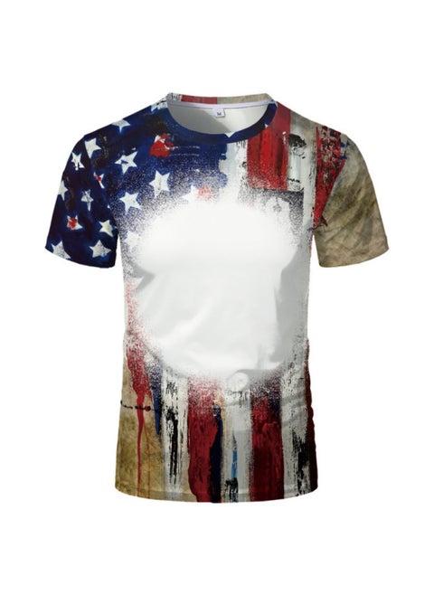Summer American Style Custom Blank Crewneck T-shirt Polyester Sublimation Heat Transfer T-shirt US Size-Color:TSM08769US-Size:2XL