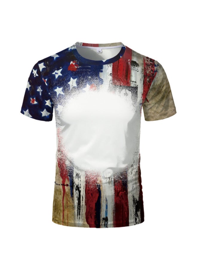 Summer American Style Custom Blank Crewneck T-shirt Polyester Sublimation Heat Transfer T-shirt US Size-Color:TSM08769US-Size:2XL