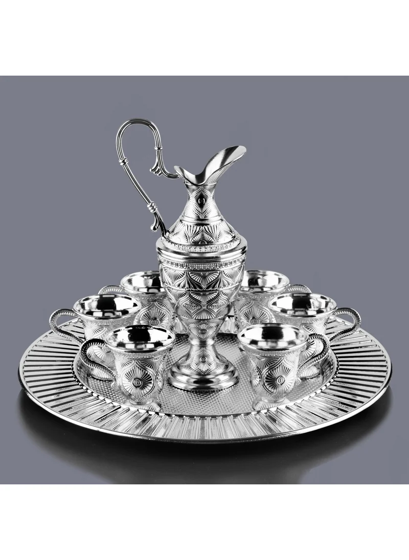 ايهفان Silver Color Kaf Zamzam Set 8 Piece Cup Serving Set