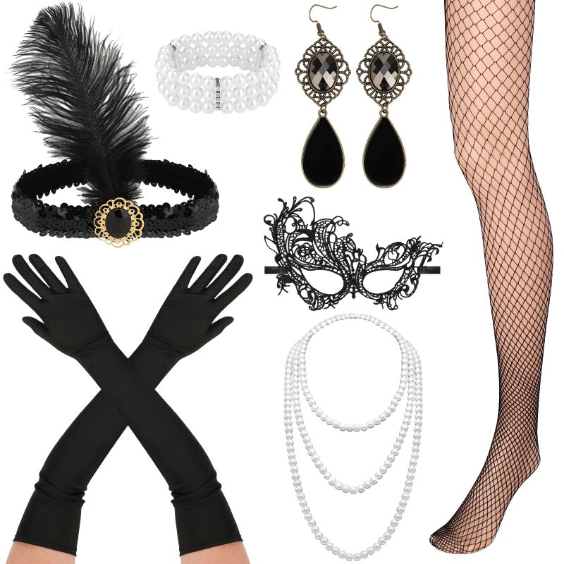 cridoz Great Gatsby Accessories for Women, Flapper Costume Accessories 1920s Roaring 20s Accessories for Women - Image 1