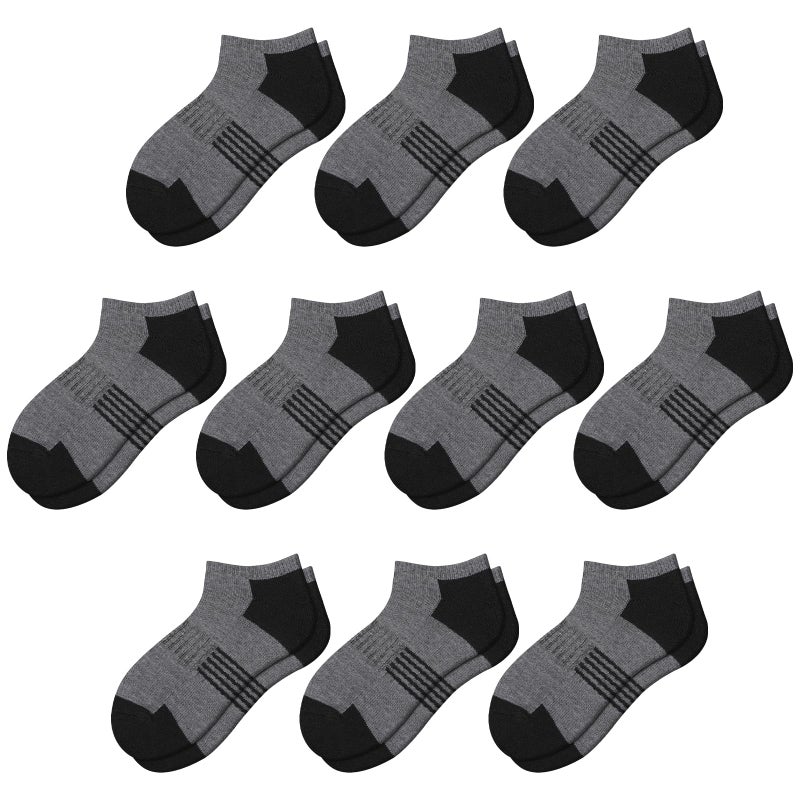 Comfoex 10 Pairs Boys Socks Low Cut Ankle Socks For Kids 8-10 4-6 6-8 Years Old Short Athletic Socks With Cushioned Sole - Image 1