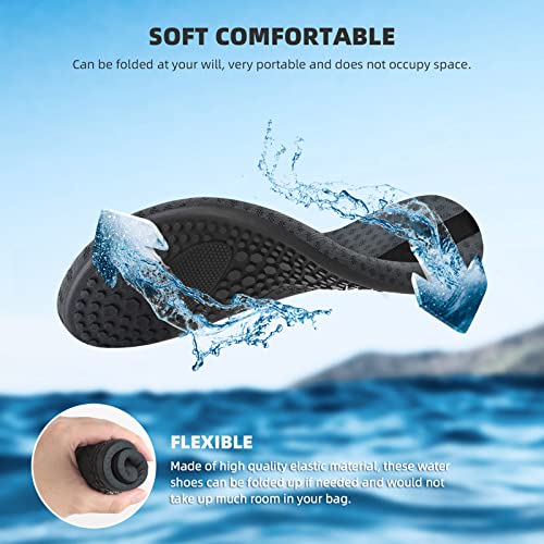 ATHMILE Water Socks for Women Men Adult Aqua Swim Shoes Beach River Pool Barefoot Yoga Exercise Wear Sport Accessories Quick-Dry Must Haves Size 8.5-9.5Women/7.5-8.5Men(Grey-NW002) - Image 3
