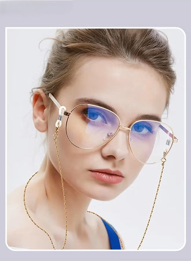 ماركة غير محددة 4 قطع سلاسل نظارات معدنية للرجال والنساء، حامل حزام النظارات، حبل تعليق للرقبة مقاوم للرياح، إكسسوارات النظارات، 75 سم  - Image 2