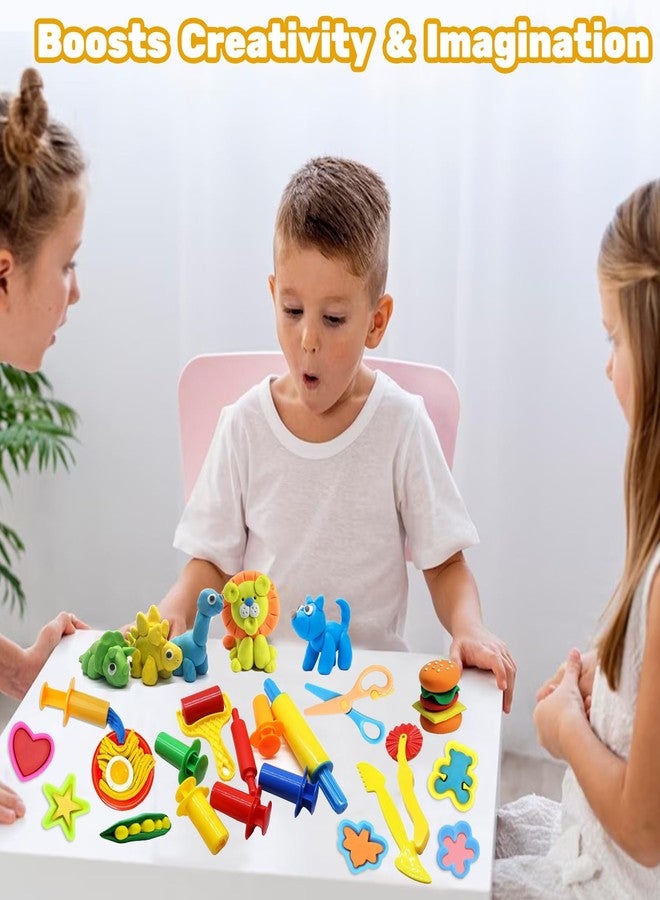 iShyan Dough Tools for Kids, 24 Pieces Dough Play Tools Set with Rolling Pins,Cutters,Dough Extruders,Scissor - Image 4