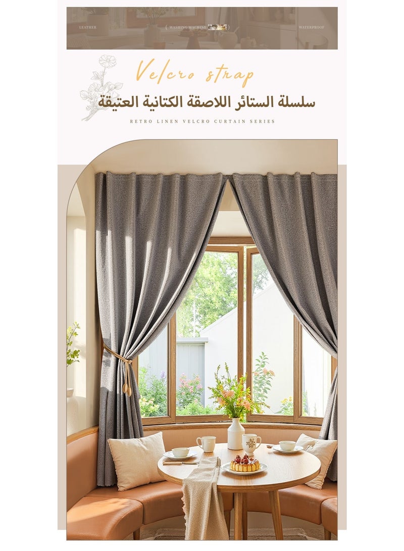 نامالو ستارة واقية من الضوء بالكامل بلمسة كتان قابلة للصق ذاتيًا، تركيب سريع وسهل دون حفر، تحمي الخصوصية، مناسبة لأنواع متعددة من النوافذ، تأتي مع شريط لاصق سحري - Image 5