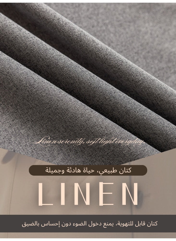 OHTEX HOME ستارة تعتيم ذاتية اللصق بملمس الكتان الصناعي – تركيب سريع بدون حفر، عزل حراري وحماية للخصوصية، مناسبة لمختلف النوافذ مع شريط فيلكرو اللاصق - Image 2