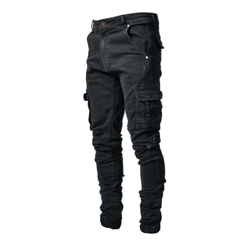 Europe And America Wish Multi-Bag Leggings Slim Slim Denim Overalls - Image 4