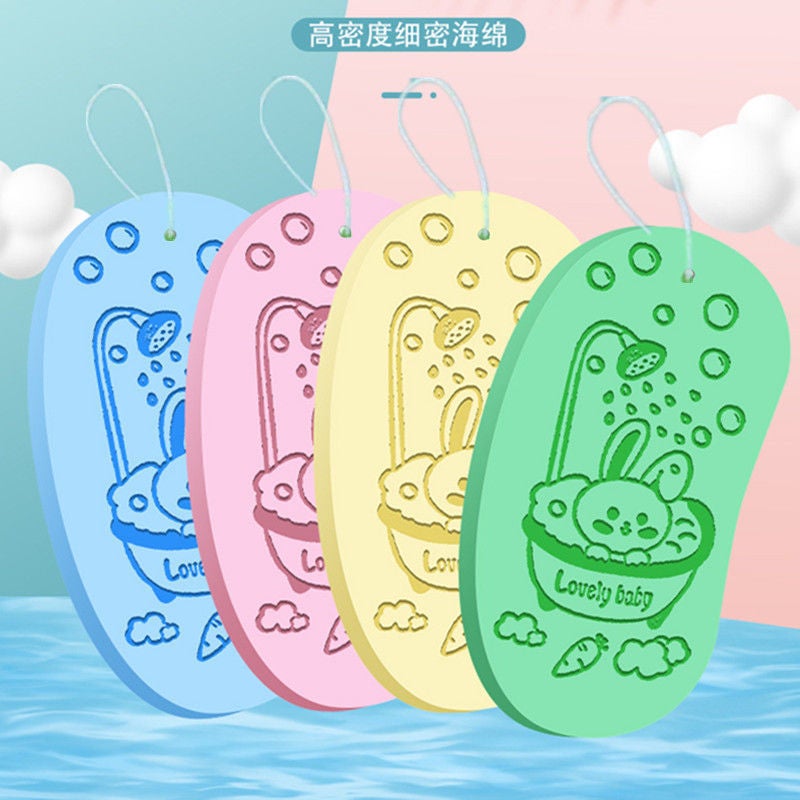 منشفة استحمام للأطفال من بات آرتيفكت مع إسفنجة استحمام للأطفال، منشفة استحمام على شكل قمر - Image 3