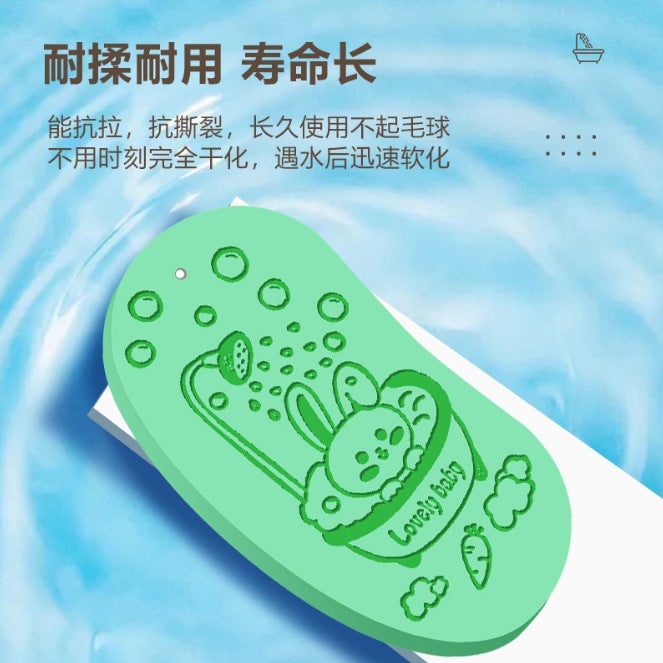 منشفة استحمام للأطفال من بات آرتيفكت مع إسفنجة استحمام للأطفال، منشفة استحمام على شكل قمر - Image 5