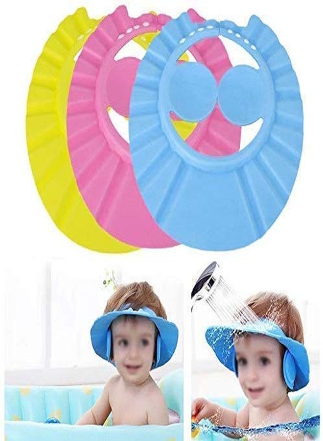 FosCadit shower caps Adjustable Safe Soft Bathing Baby Shower for Children, with Protection For Eyes And Ear when hair wash(multi-color) - Image 1