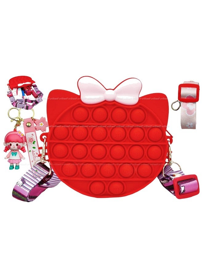 FunBlast FunBlast Pop It Sling Bag - Pop It Cross Body Bag for Kids, Pop It Purse for Girls, Birthday Gift for Girls, Toys for Girls, Pop It Game, Pouch for Girls, Toys for Girls (Red)  - Image 1