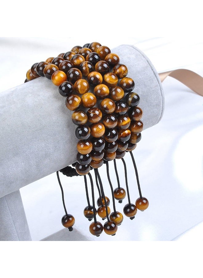 YALILAI Natural Healing Power Gemstone Crystal Beads Unisex Adjustable Macrame Bracelets 8mm - Image 2